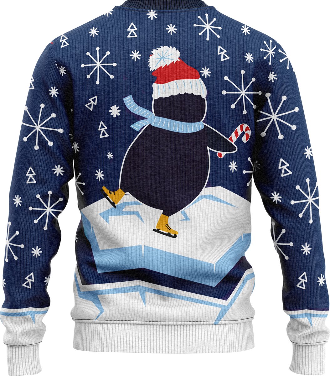 JAP Jongens Kersttrui - Skateguïn - Blauw