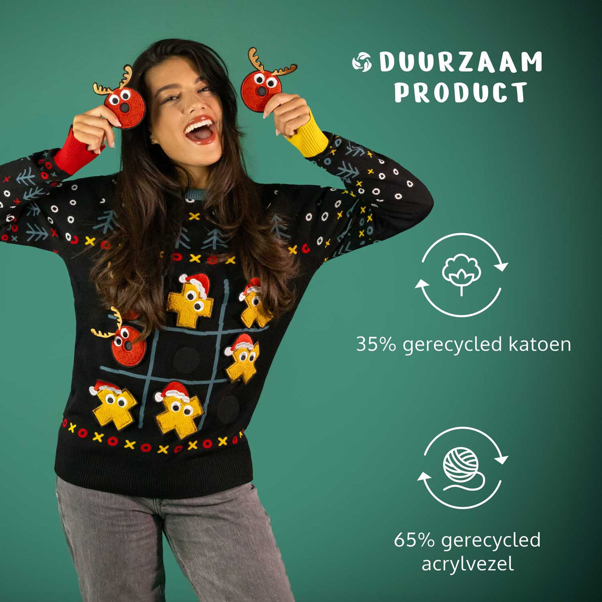 JAP Interaktiver Weihnachtspullover - Butter, Käse und Eier