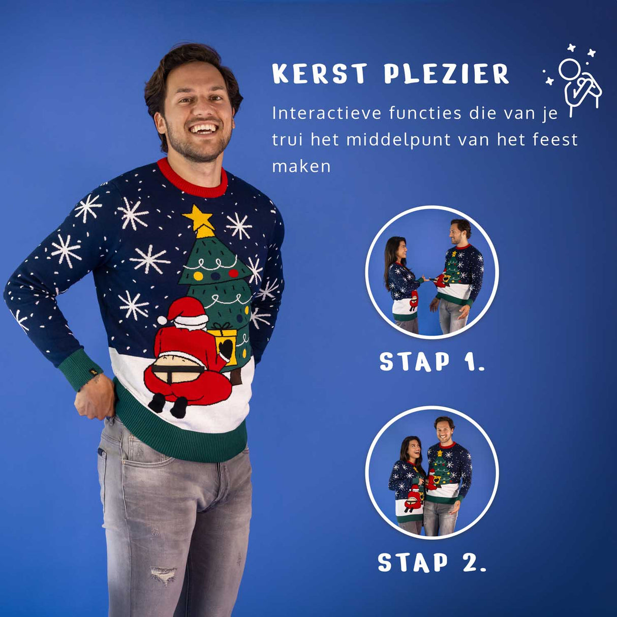 JAP Interaktiver Weihnachtspullover - Santastring