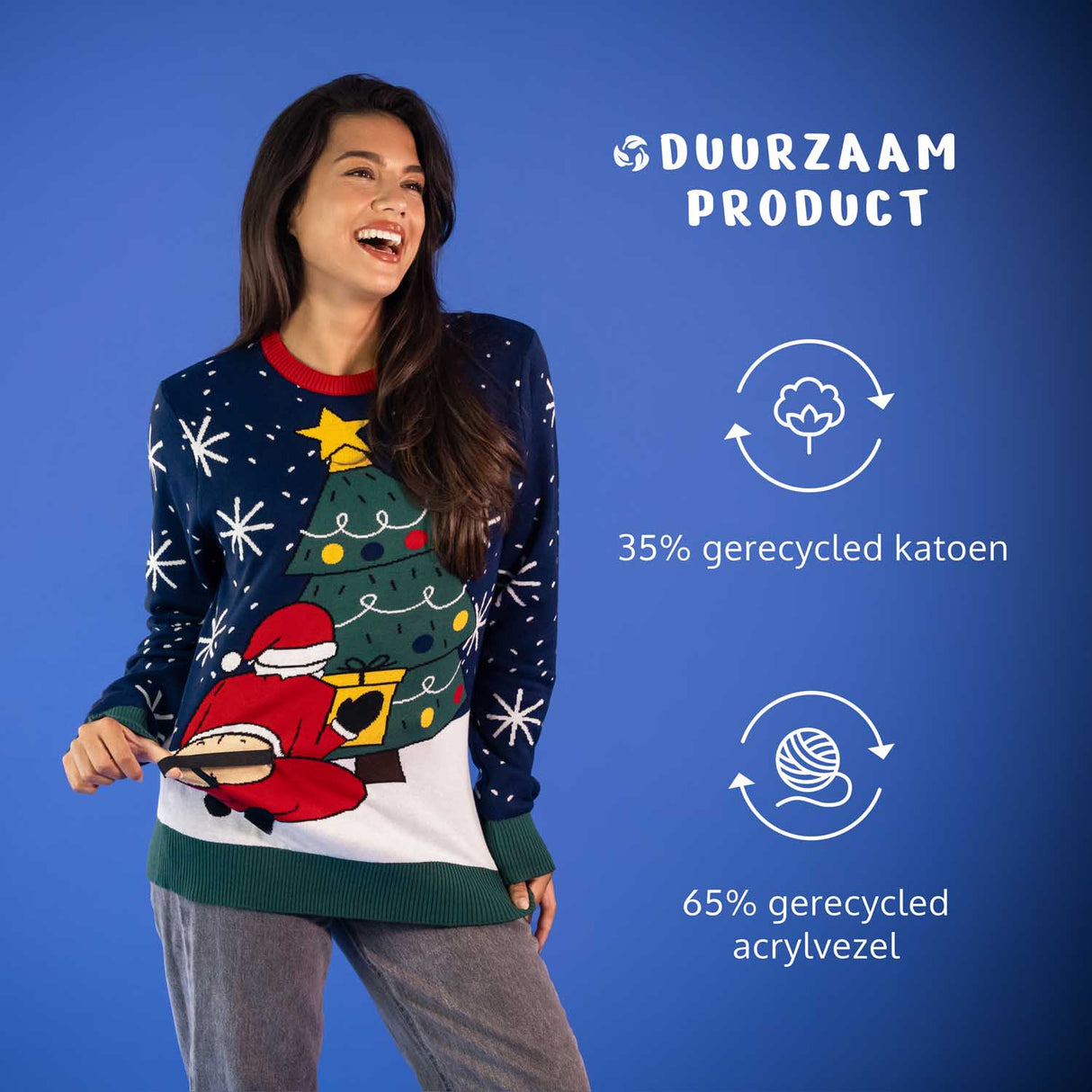 JAP Interaktiver Weihnachtspullover - Santastring