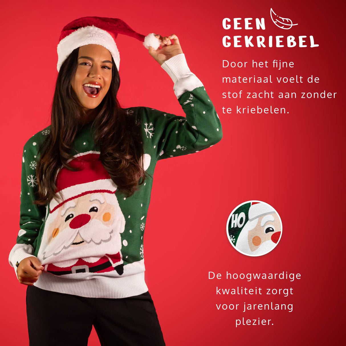 JAP Weihnachtspullover - Weihnachtsmann - Grün