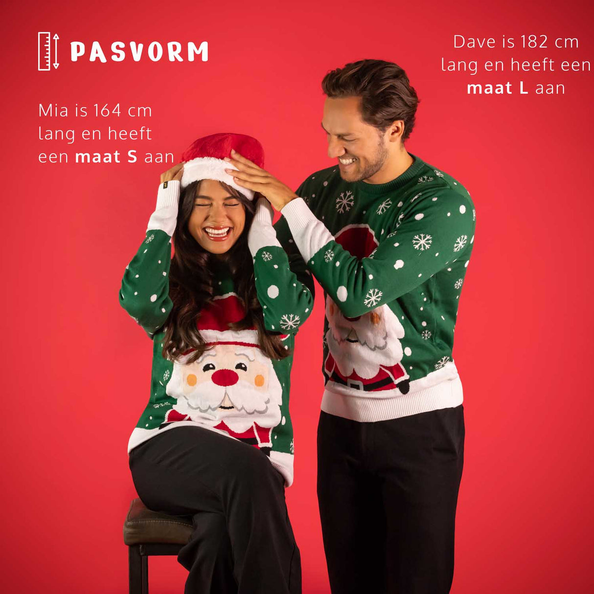 JAP Weihnachtspullover - Weihnachtsmann - Grün