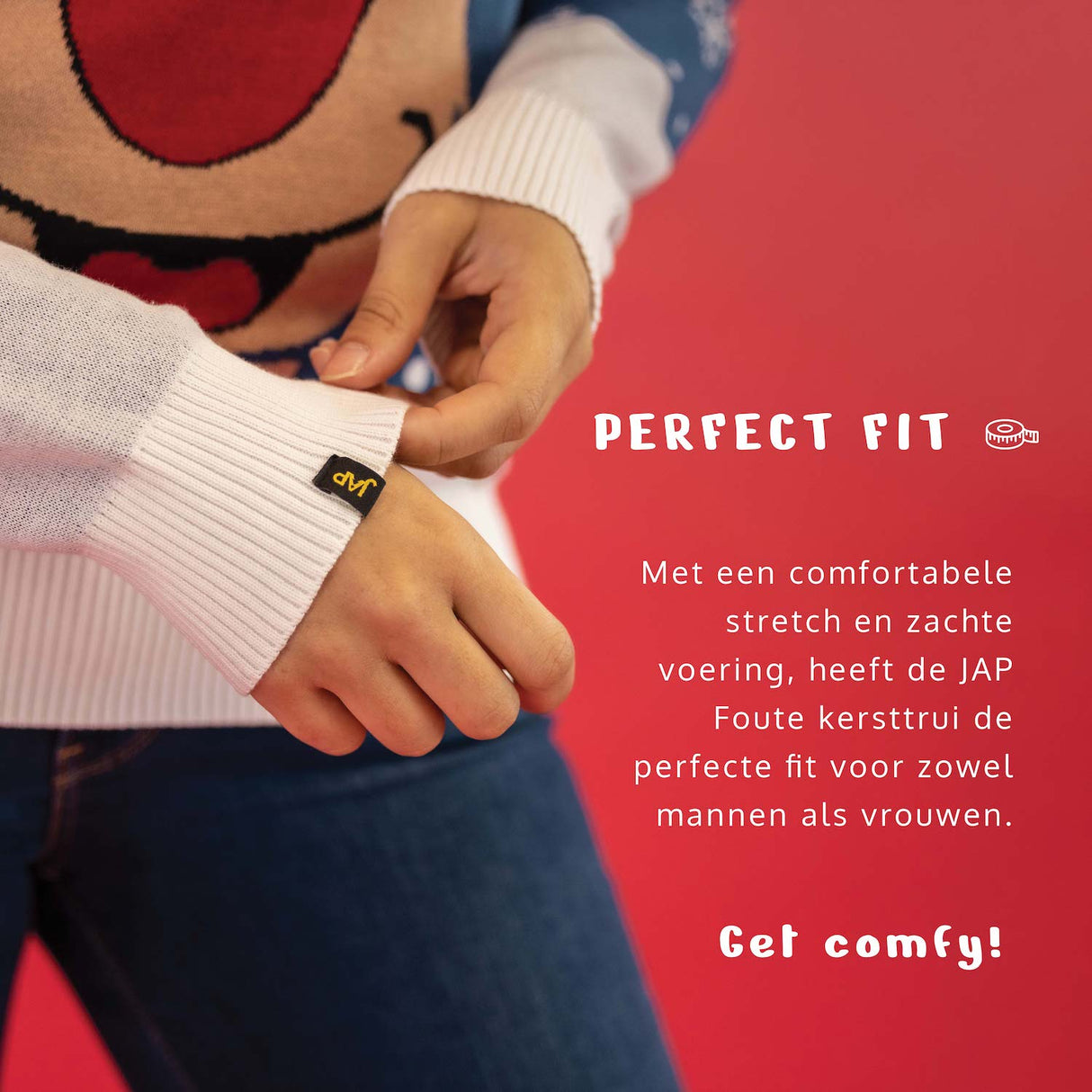 JAP Weihnachtspullover - Rudolf das Rentier - Dunkelblau