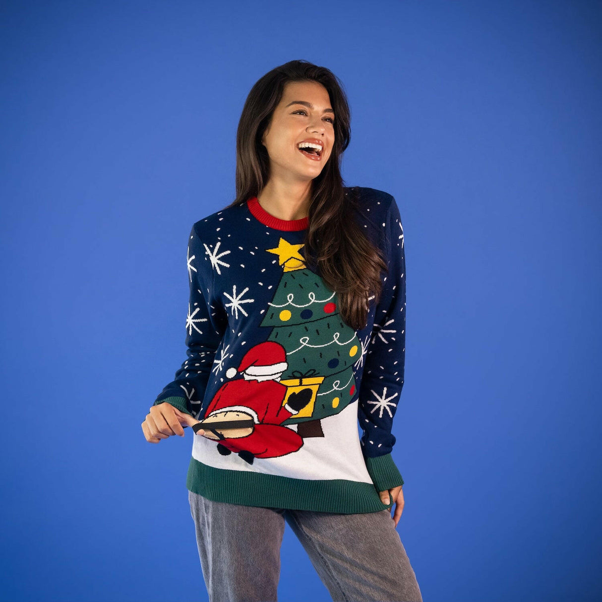 JAP Interaktiver Weihnachtspullover - Santastring