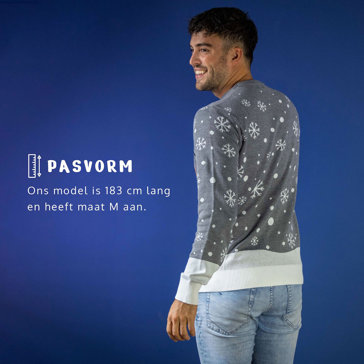 JAP Weihnachtspullover - Rudolf das Rentier - Grau