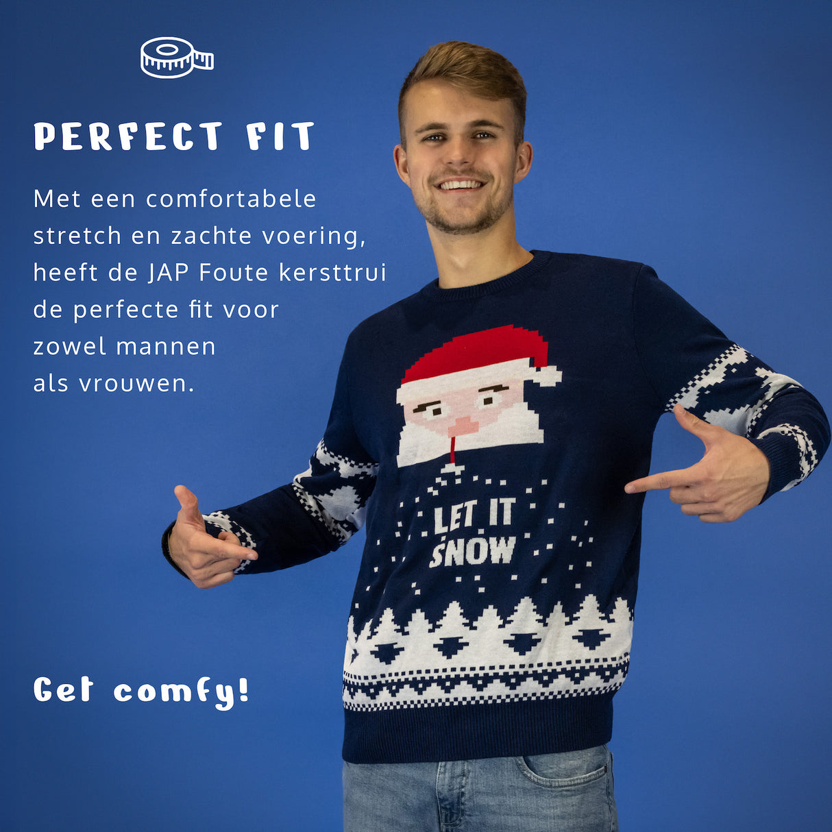 JAP Ugly Christmas Sweater - Santa let it snow