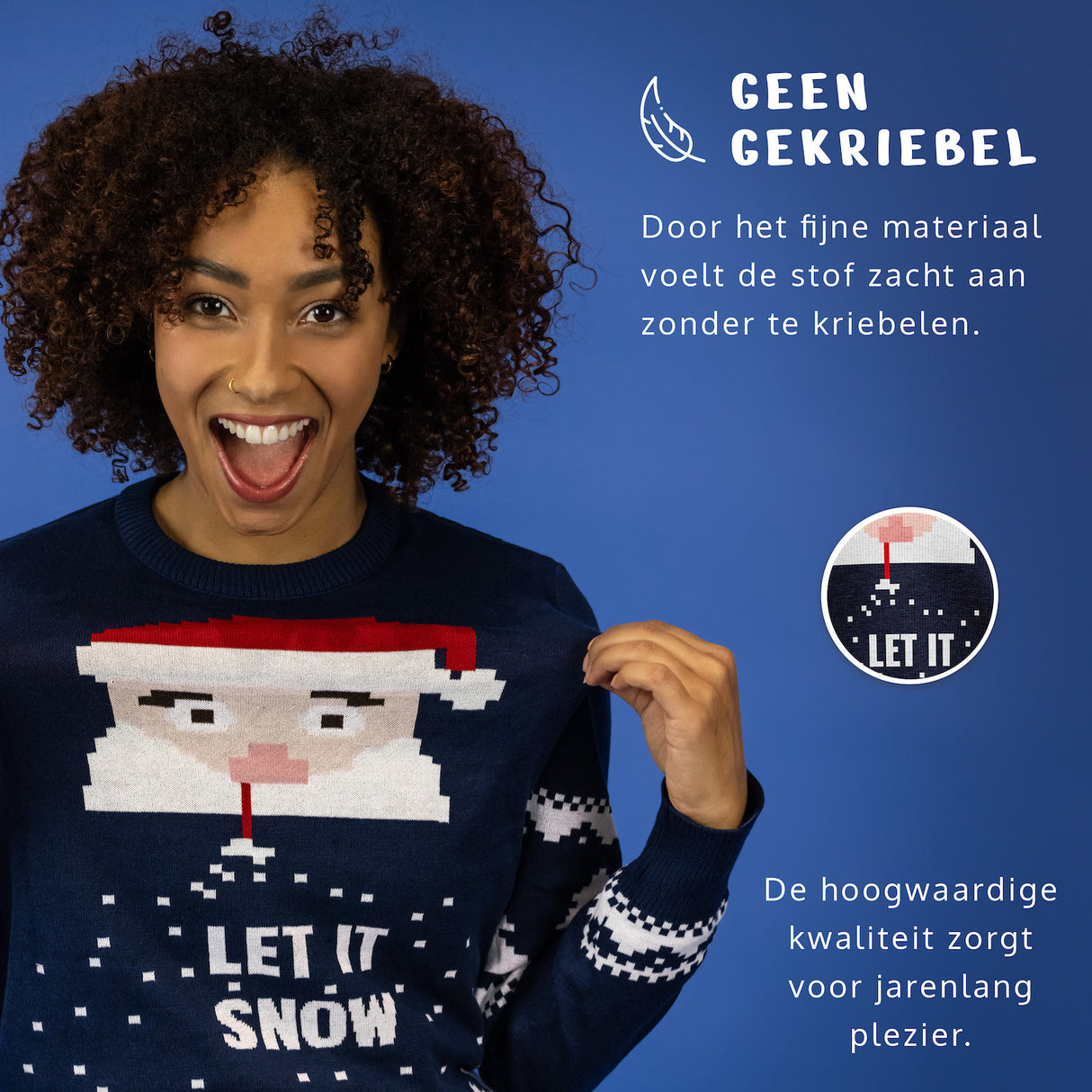 JAP Ugly Christmas Sweater - Santa let it snow