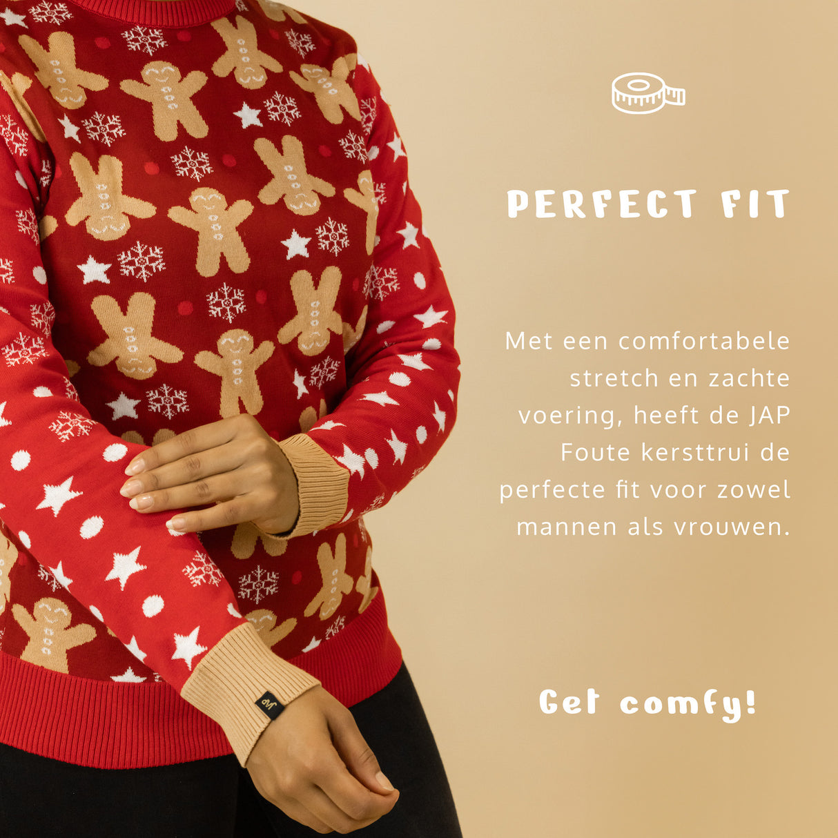 JAP Weihnachtspullover - Gingerbread - Bordeaux Rot
