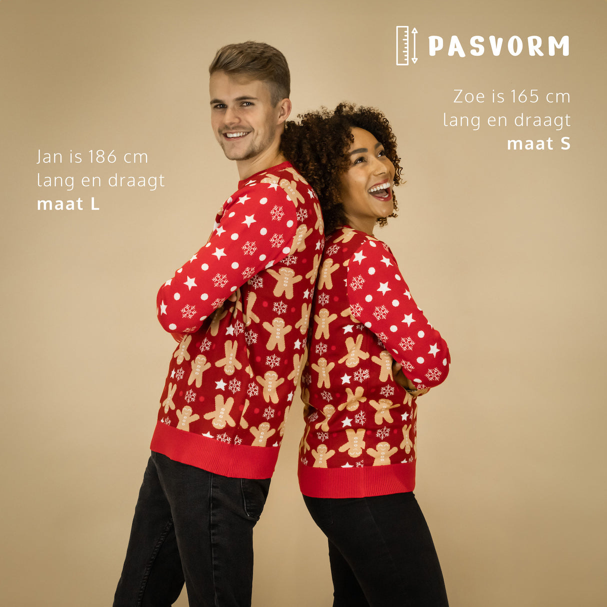 JAP Weihnachtspullover - Gingerbread - Bordeaux Rot