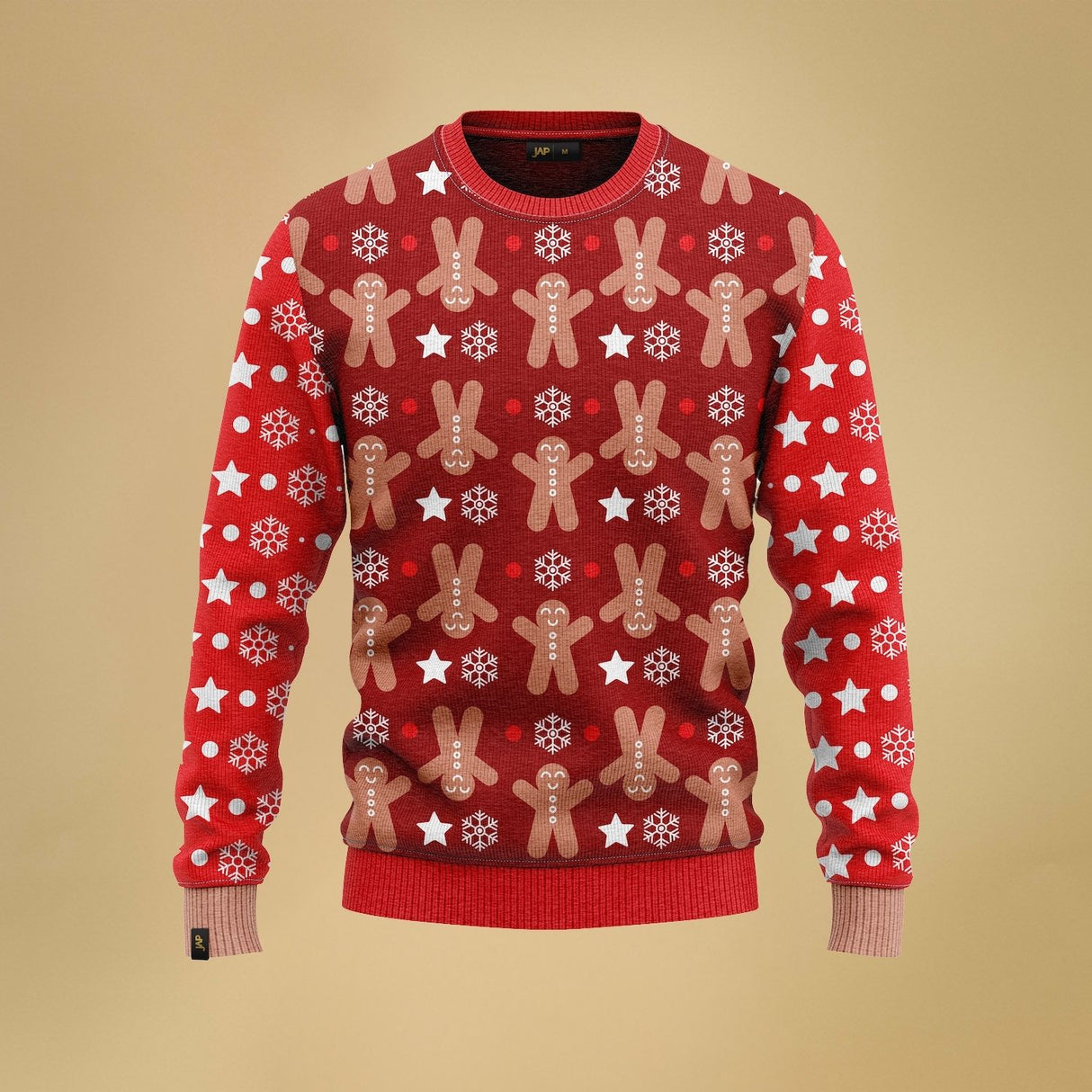 JAP Weihnachtspullover - Gingerbread - Bordeaux Rot