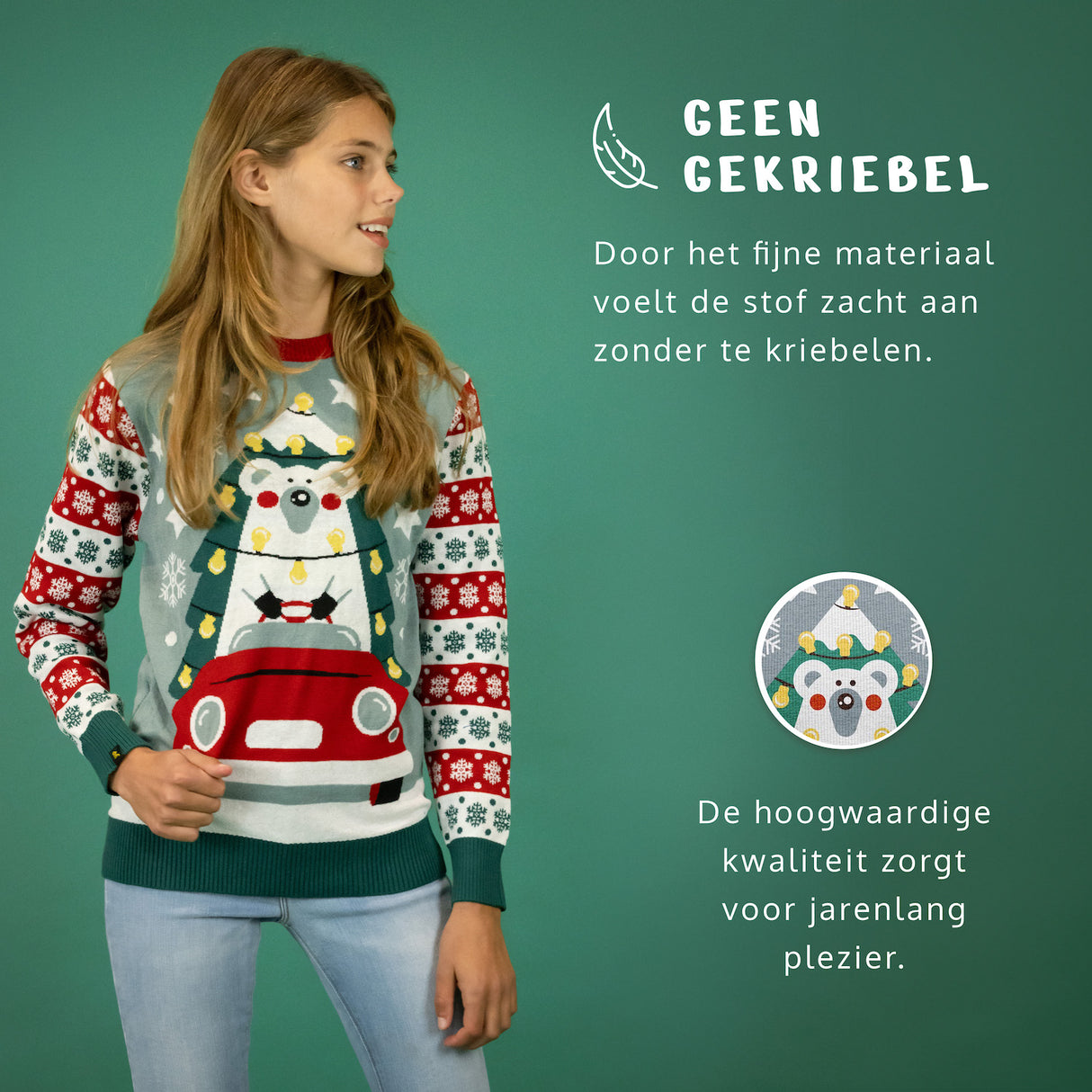 JAP Weihnachtspullover - Driving home for Christmas - Blau