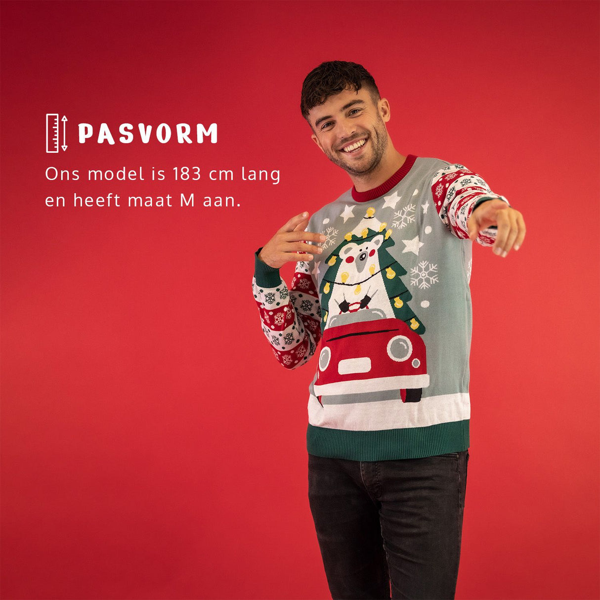 JAP Weihnachtspullover - Driving home for Christmas - Blau