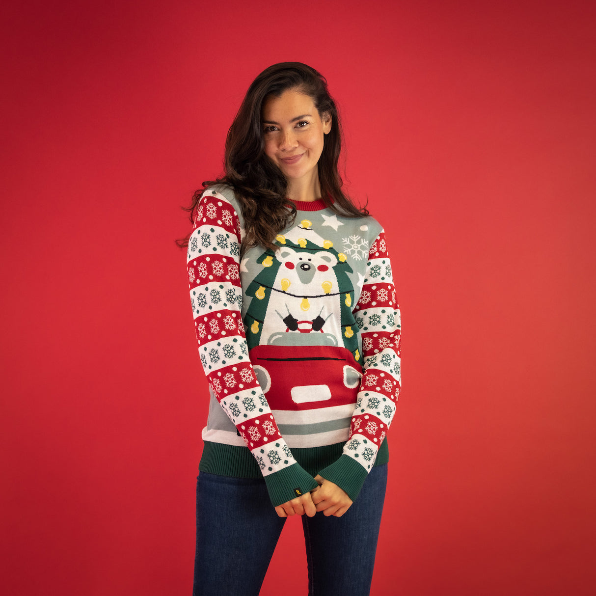 JAP Weihnachtspullover - Driving home for Christmas - Blau