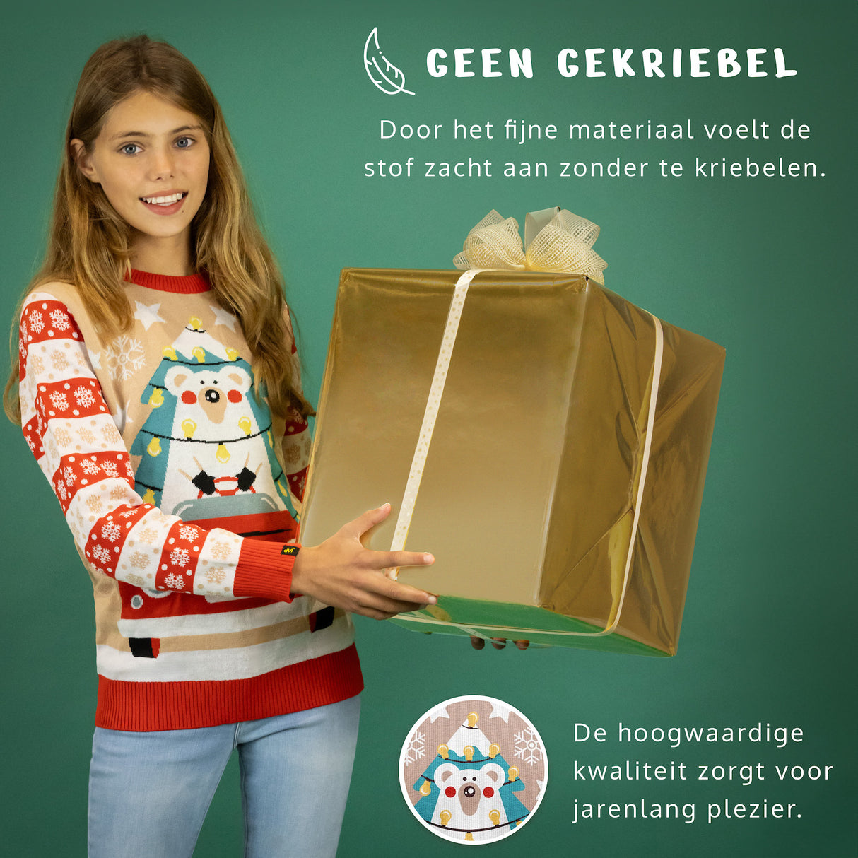 JAP Weihnachtspullover - Driving home for Christmas - Rosa