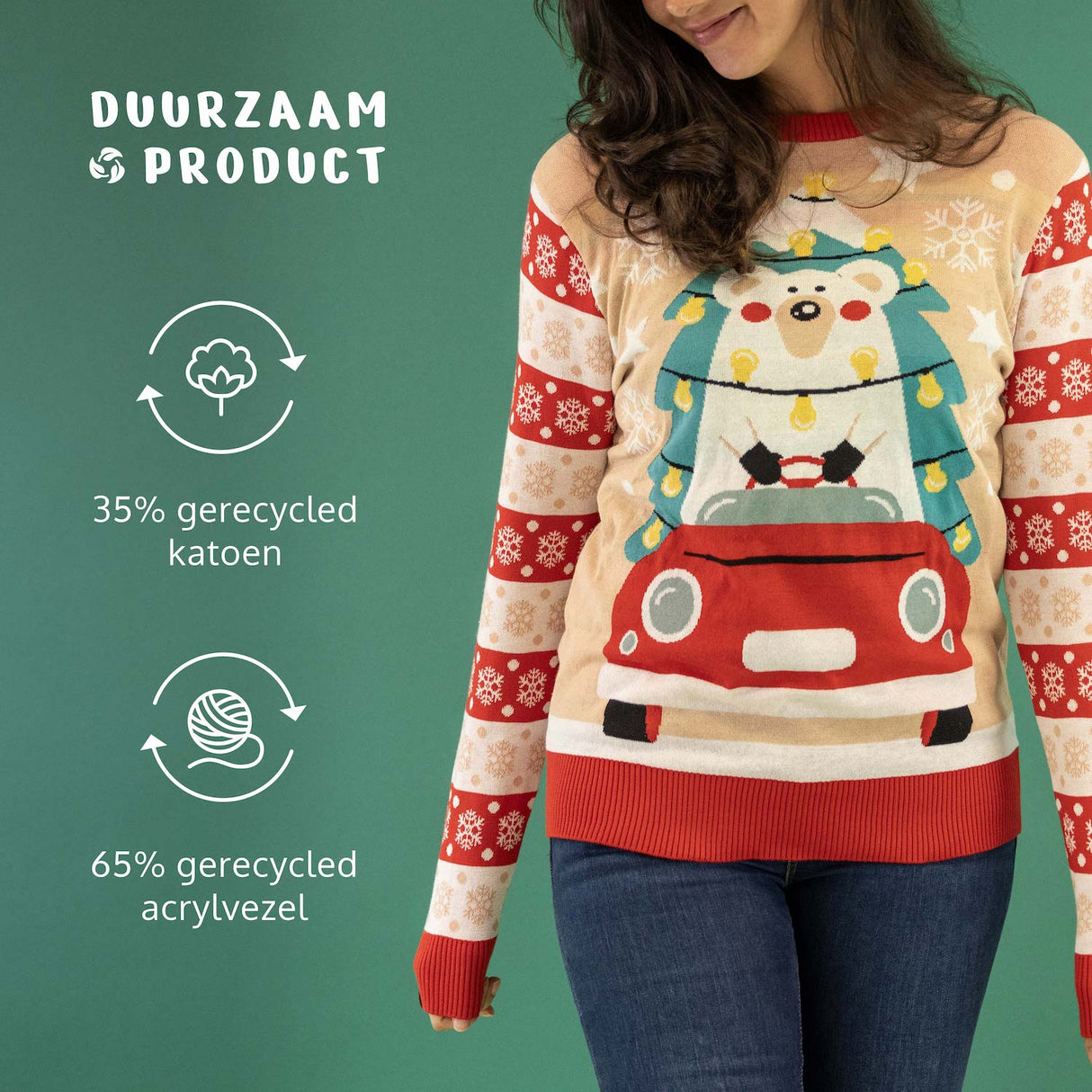 JAP Weihnachtspullover - Driving home for Christmas - Rosa