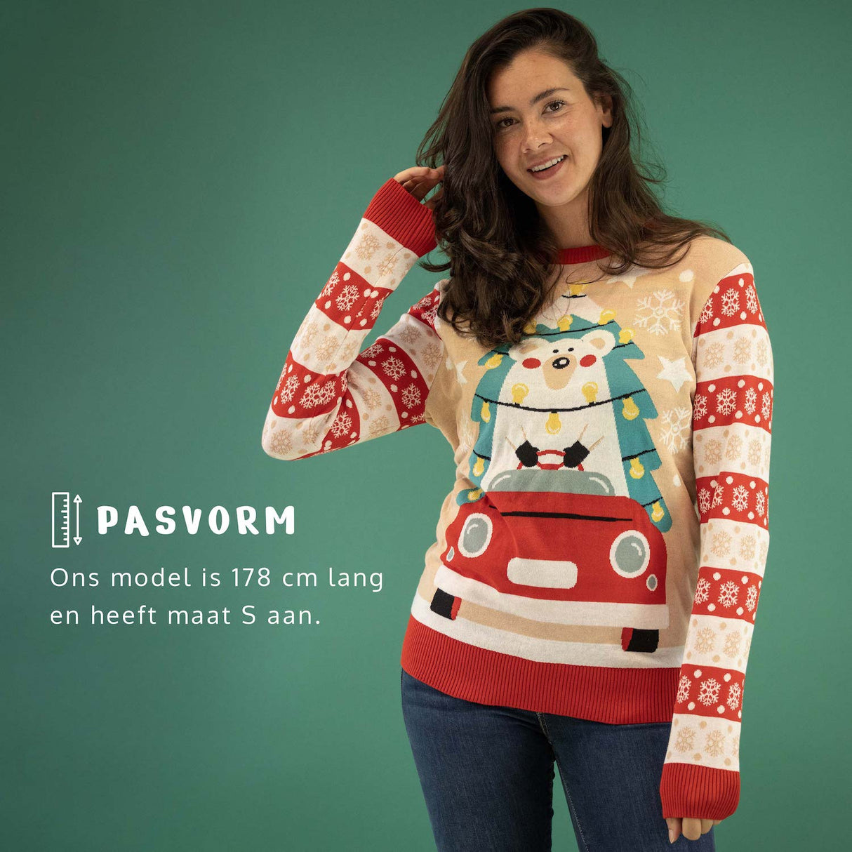 JAP Weihnachtspullover - Driving home for Christmas - Rosa