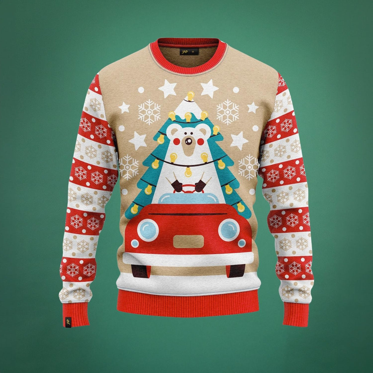 JAP Weihnachtspullover - Driving home for Christmas - Rosa