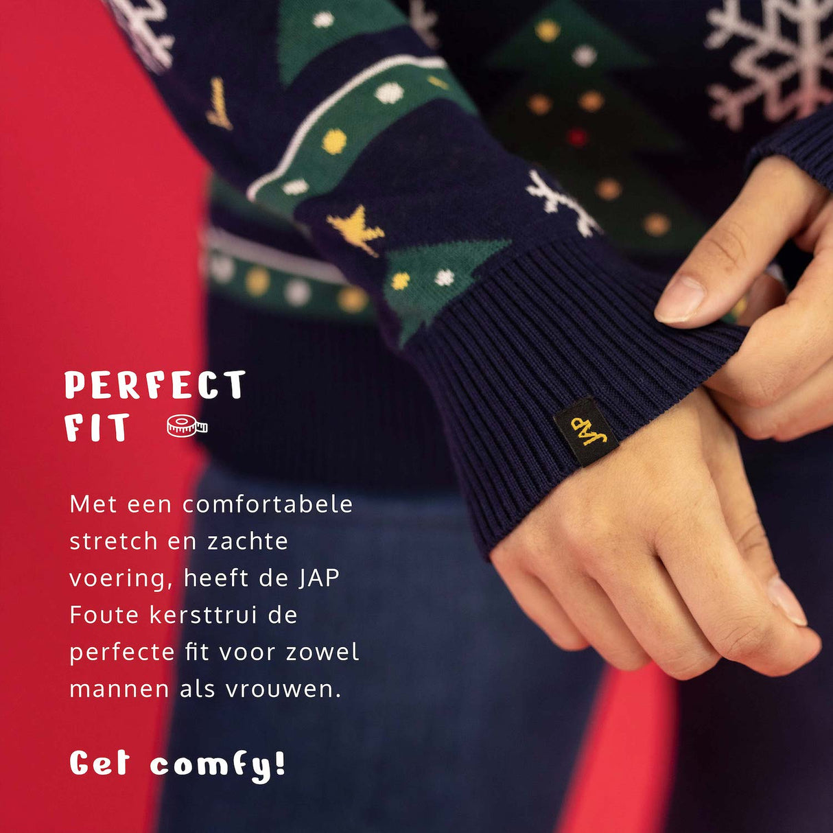 JAP Weihnachtspullover - Weihnachtsbaum - Dunkelblau