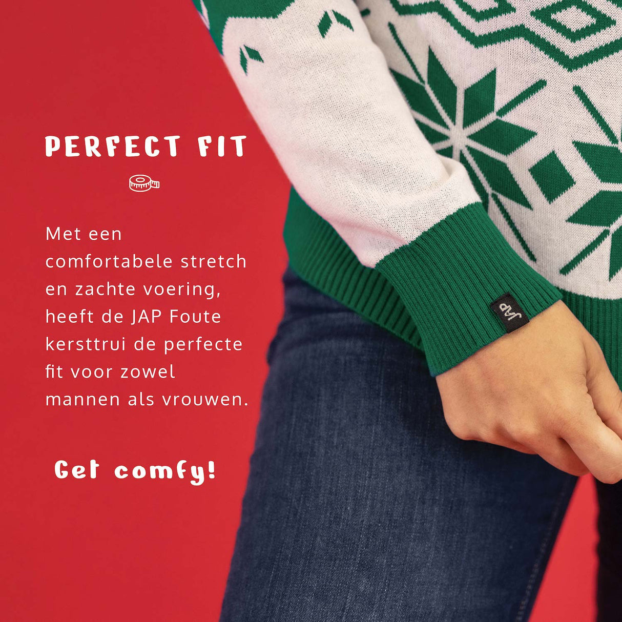 JAP Weihnachtspullover - Klassischer Stil - Grün