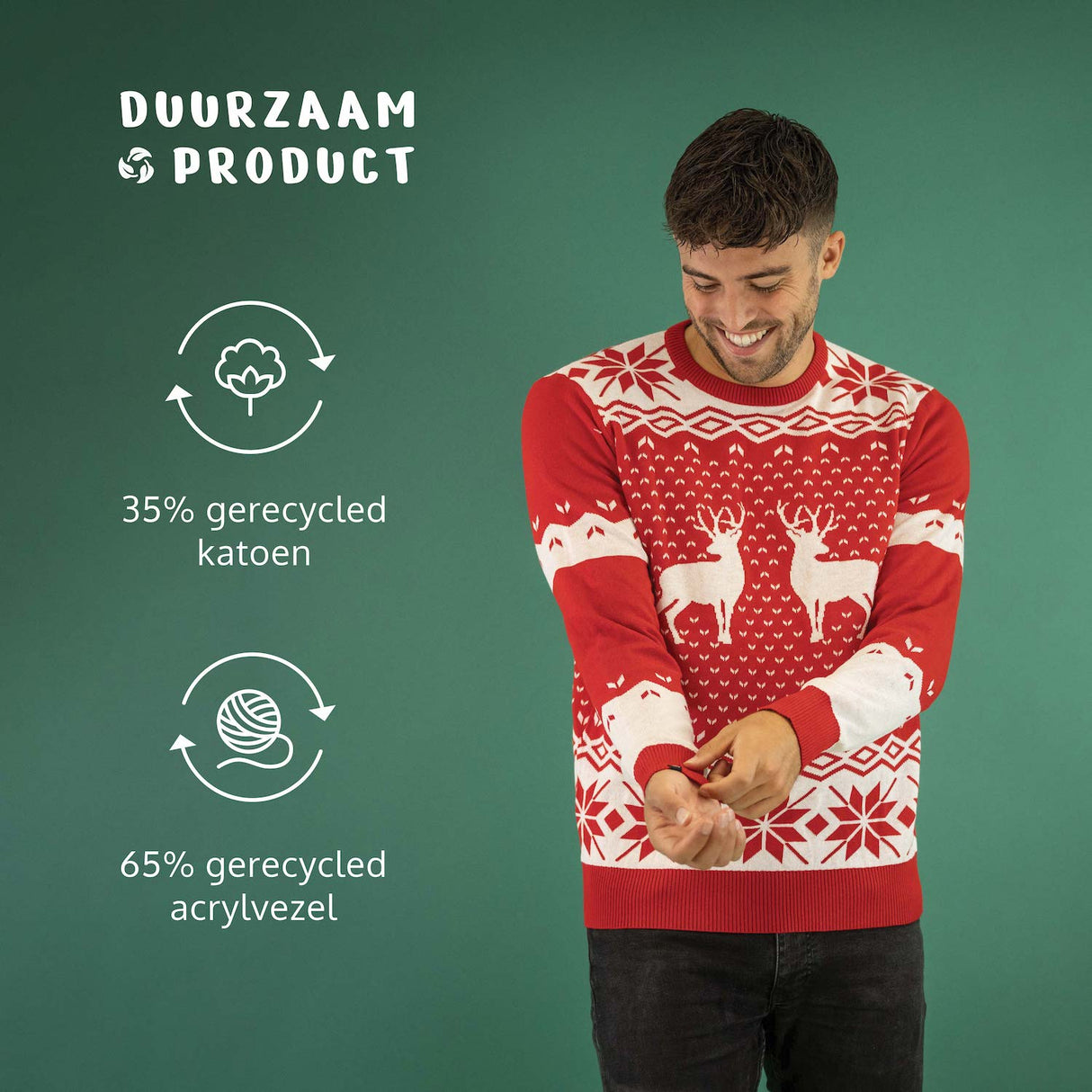 JAP Weihnachtspullover - Klassisches Modell - Rot