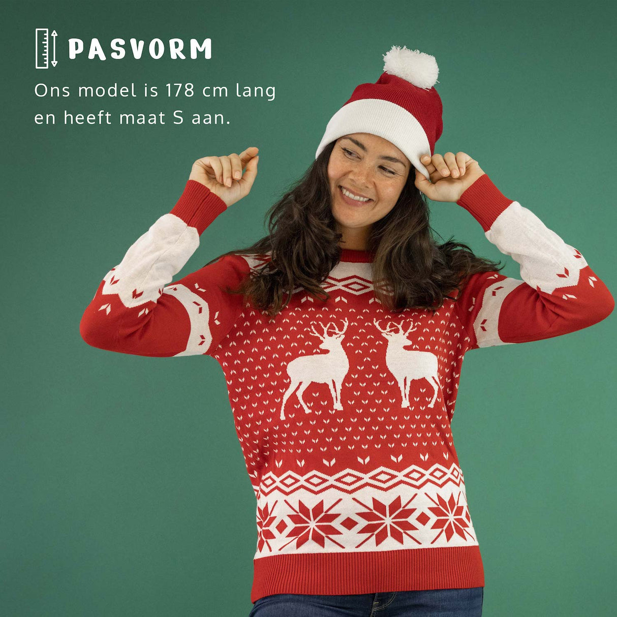 JAP Weihnachtspullover - Klassisches Modell - Rot