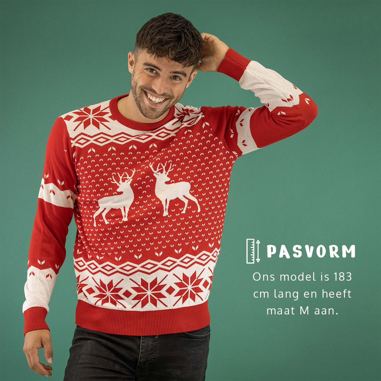 JAP Weihnachtspullover - Klassisches Modell - Rot