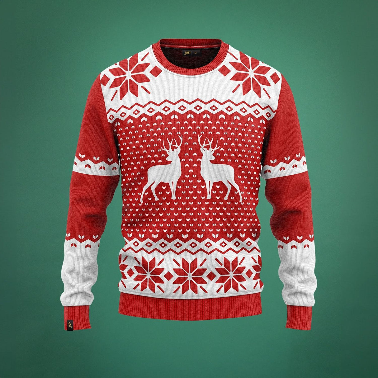 JAP Weihnachtspullover - Klassisches Modell - Rot