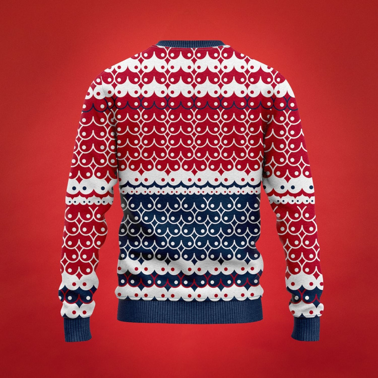 JAP Ugly Christmas Sweater - LeTITSnow - Rot/Blau