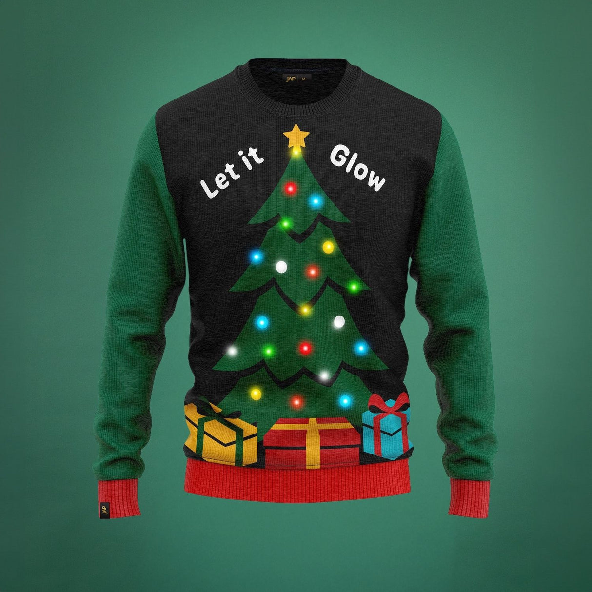 JAP Weihnachtspullover mit Lichtern - Lass es leuchten