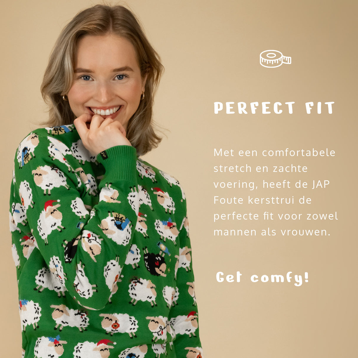 JAP Weihnachtspullover - Das 'Schwarze Schaf' (Prinzessin Diana) - Grün