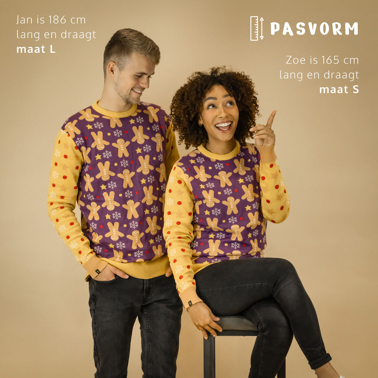 JAP Weihnachtspullover - Gingerbread - Gelb