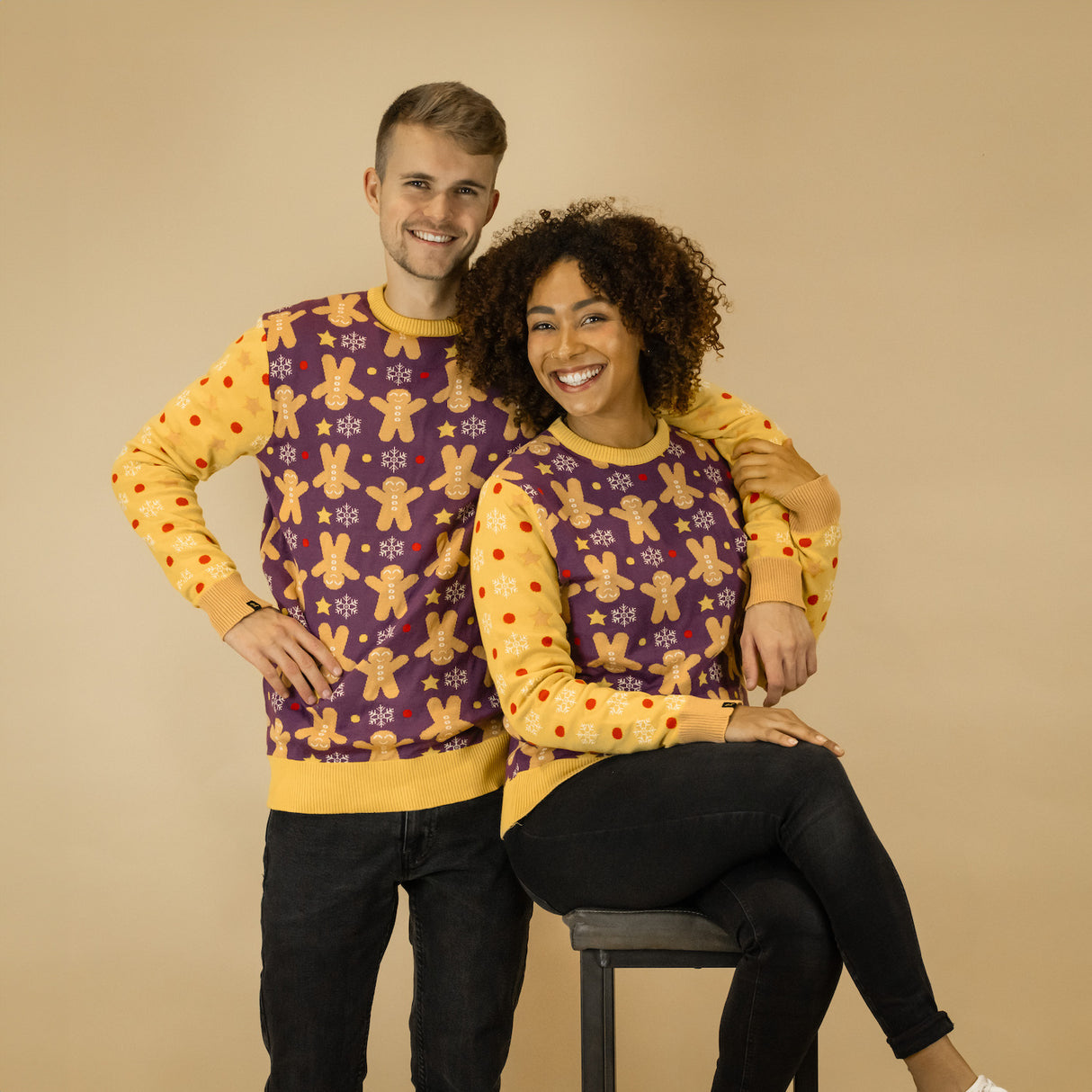 JAP Weihnachtspullover - Gingerbread - Gelb