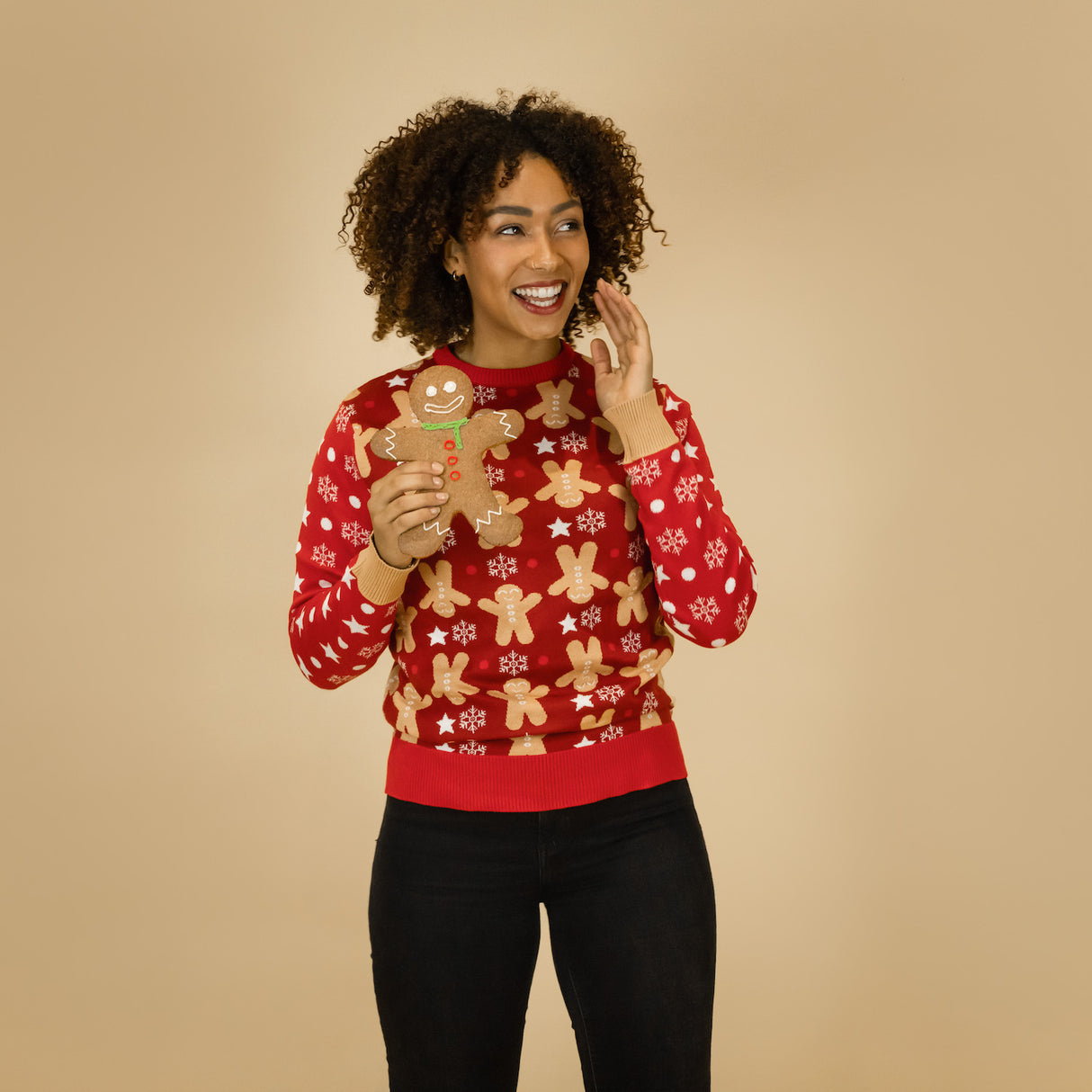 JAP Weihnachtspullover - Gingerbread - Bordeaux Rot