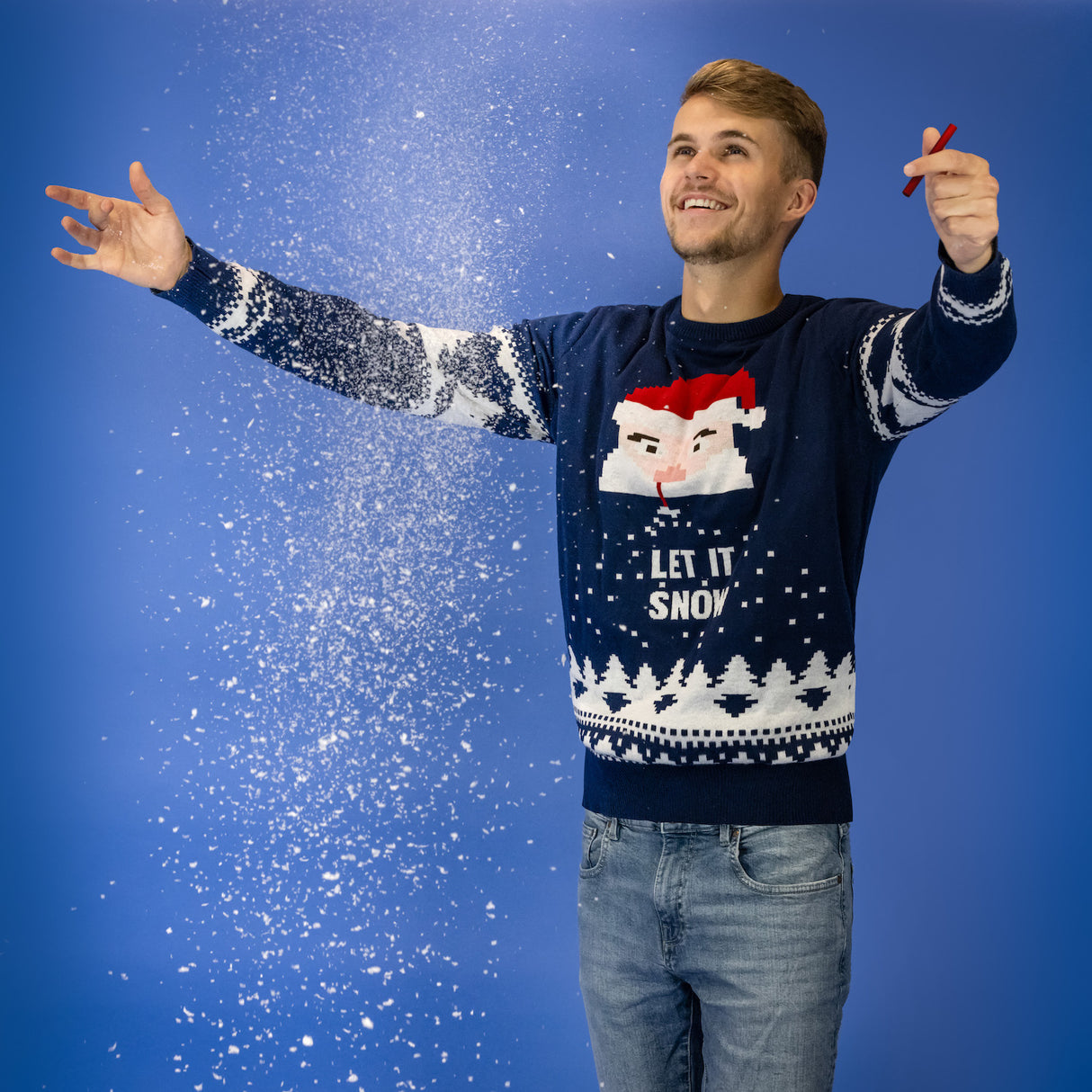 JAP Ugly Christmas Sweater - Santa let it snow