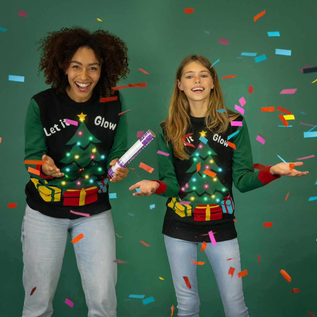 JAP Weihnachtspullover mit Lichtern - Lass es leuchten