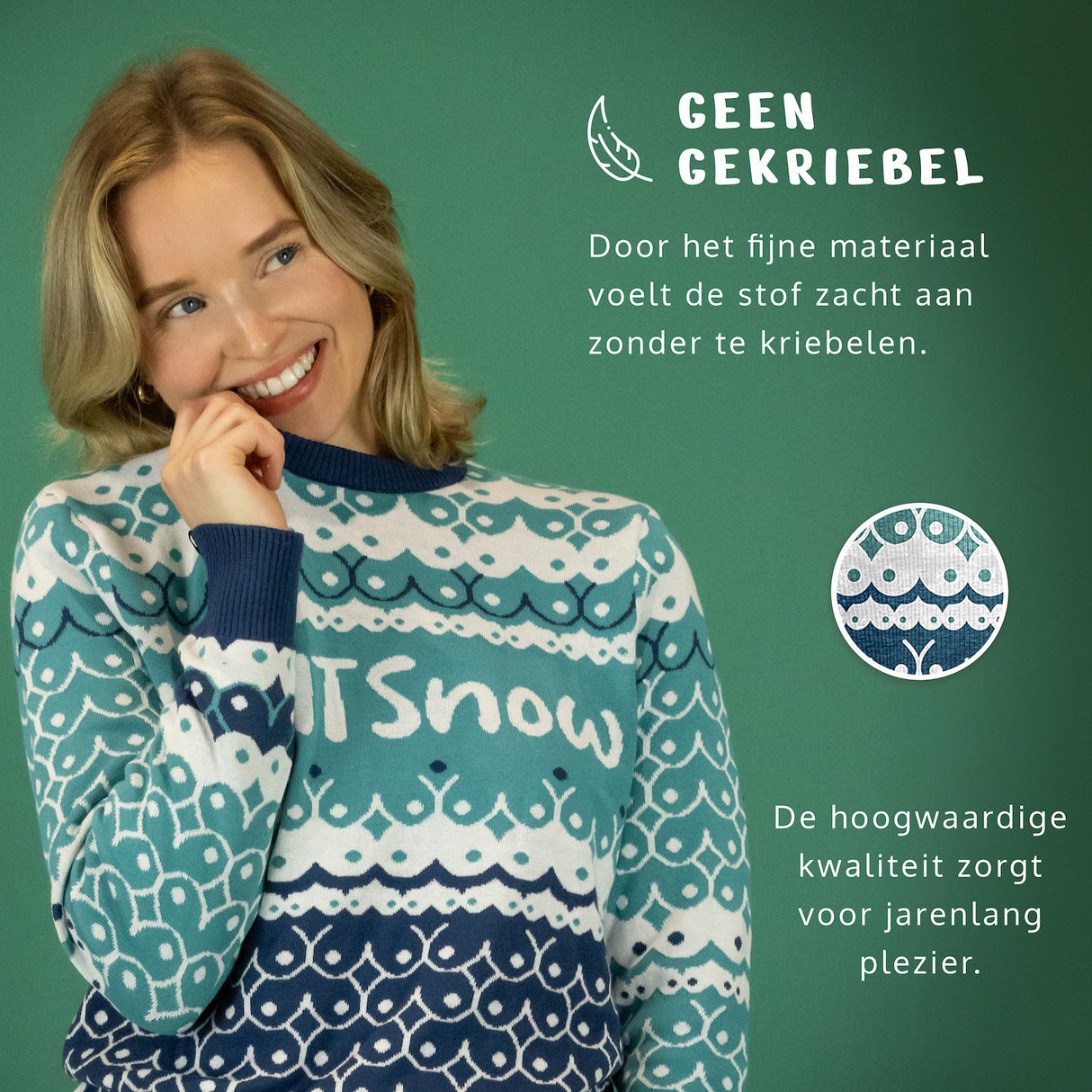 JAP Ugly Christmas Sweater - LeTITSnow - Grün