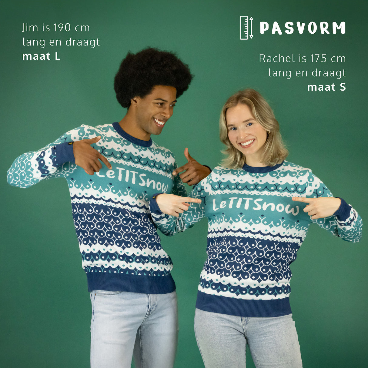 JAP Ugly Christmas Sweater - LeTITSnow - Grün