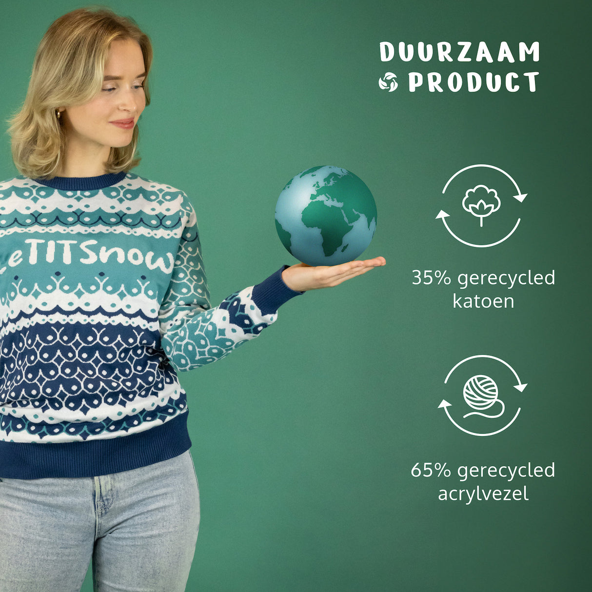 JAP Ugly Christmas Sweater - LeTITSnow - Grün