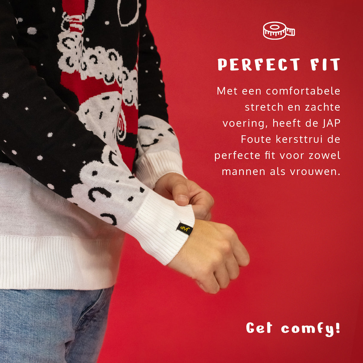 JAP Weihnachtspullover mit Lichtern - Holly Jolly