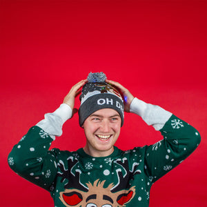 Graue Weihnachtsmützen