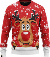 JAP Jongens Kersttrui - Rudolf het Rendier - Rood