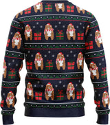 JAP Meisjes Kersttrui - Beer met geschenk - Donker Blauw