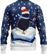 JAP Jongens Kersttrui - Skateguïn - Blauw