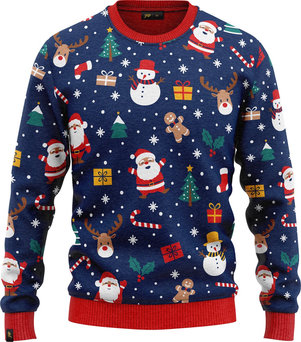 JAP Meisjes Kersttrui - Christmas tale - Donker Blauw