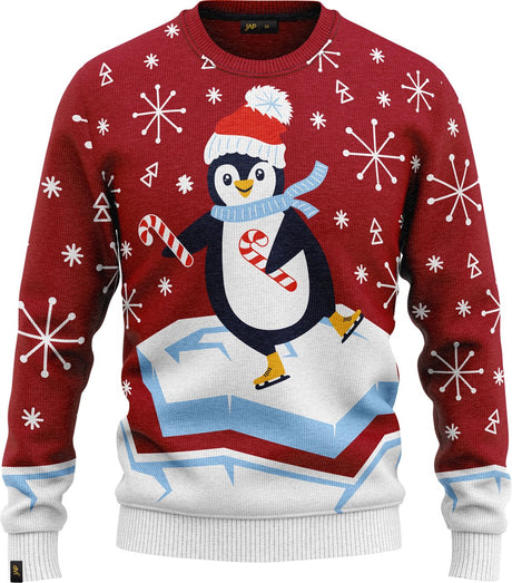 JAP Jongens Kersttrui - Skateguïn - Rood