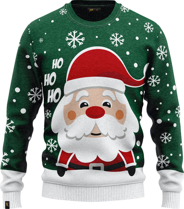 JAP Jongens Kersttrui - Kerstman - Groen
