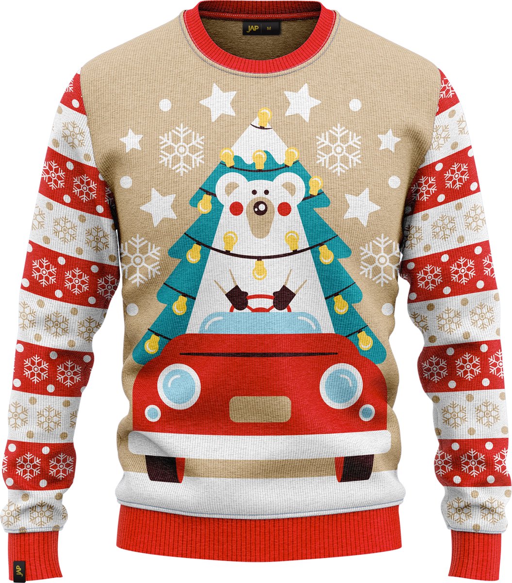 JAP Meisjes Kersttrui - Driving home for Christmas - Roze