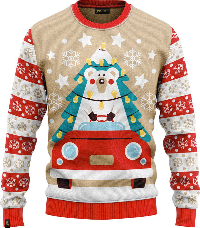 JAP Meisjes Kersttrui - Driving home for Christmas - Roze