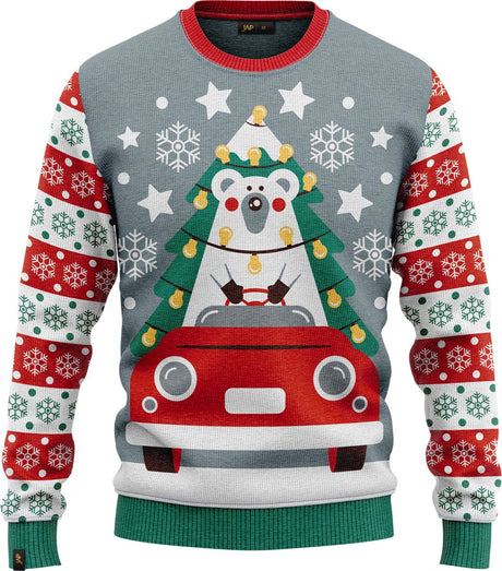 JAP Jongens Kersttrui - Driving home for Christmas - Blauw