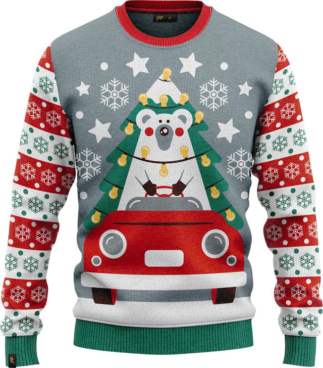 JAP Jongens Kersttrui - Driving home for Christmas - Blauw